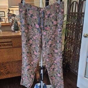 Sundance Floral Pants - Pink and Green. Nice Light Weight, Almost All Year